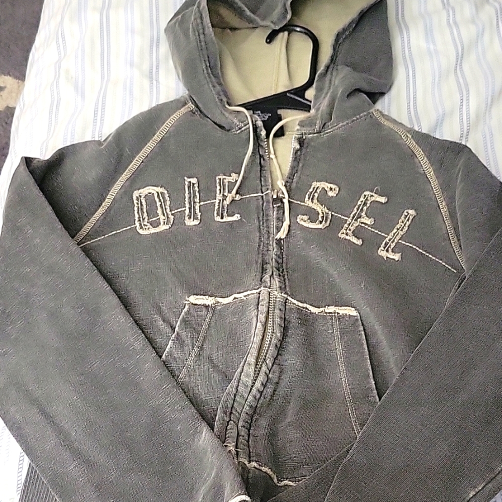 DIESEL HOODIE SIZE  L OLIVE GREEN /TAN